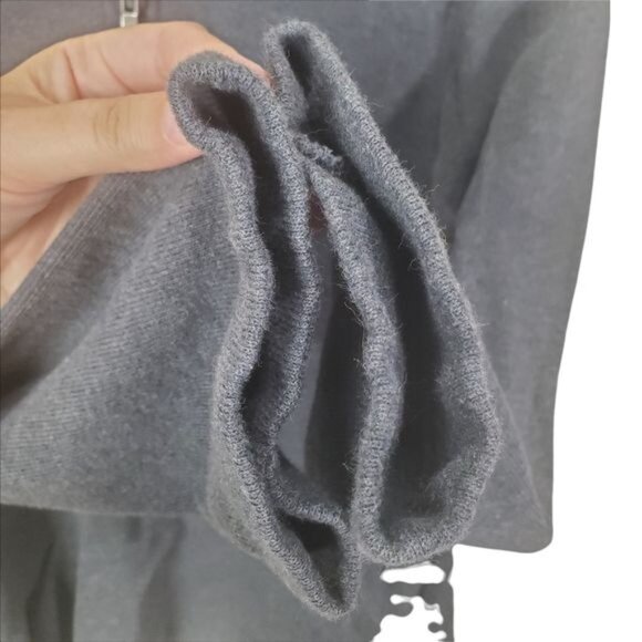 TALBOTS Womens Jacket XL Gray Pullover Zip Neck Ribbed 100% Cotton‎ Long Sleeve - Picture 8 of 10